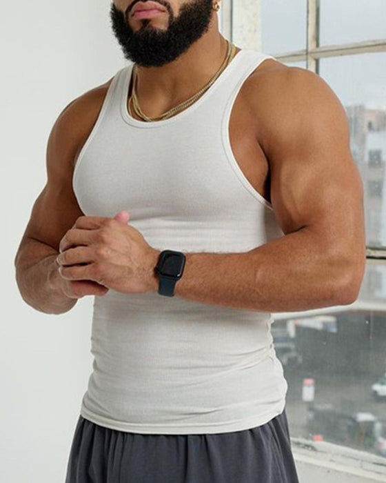 Effen mouwloos herenvest