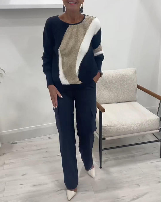 Trui Met Crewneck En Colorblock