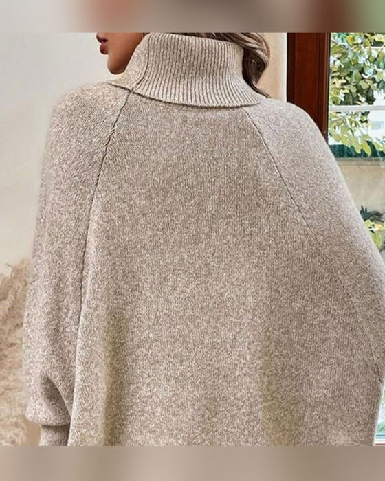 Pullover Turtleneck Onregelmatig Kabel Knoop