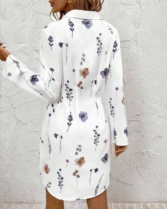 Jurk Mode Print Getailleerd