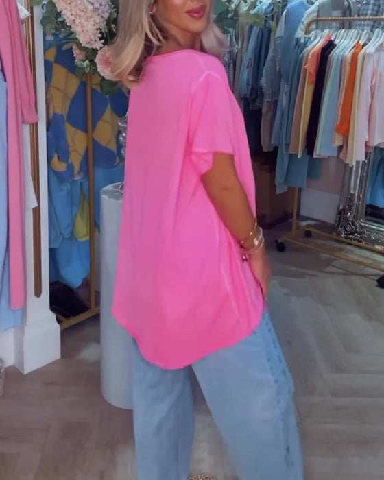 T-shirt Kant Samengesteld Korte Mouw