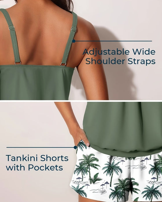 Tankini Tropisch Palm Boom Print