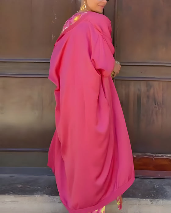 Set Mouwloze Lange Jurk Met Lange Vest