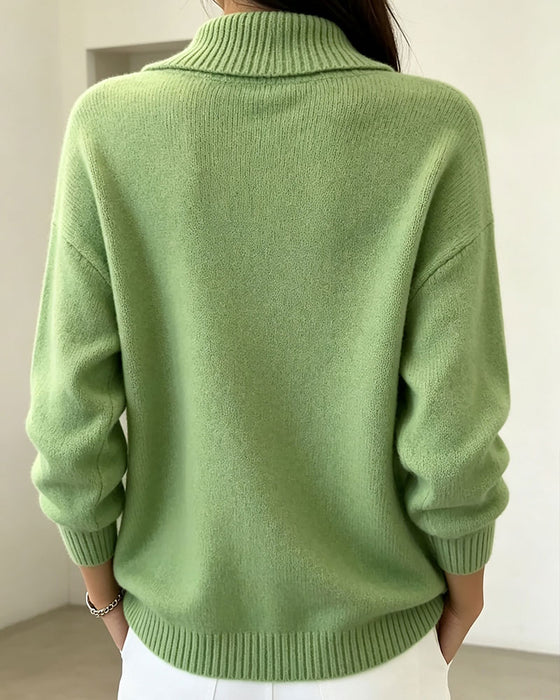 Pullover Diagonaal Slag Knoop Effen