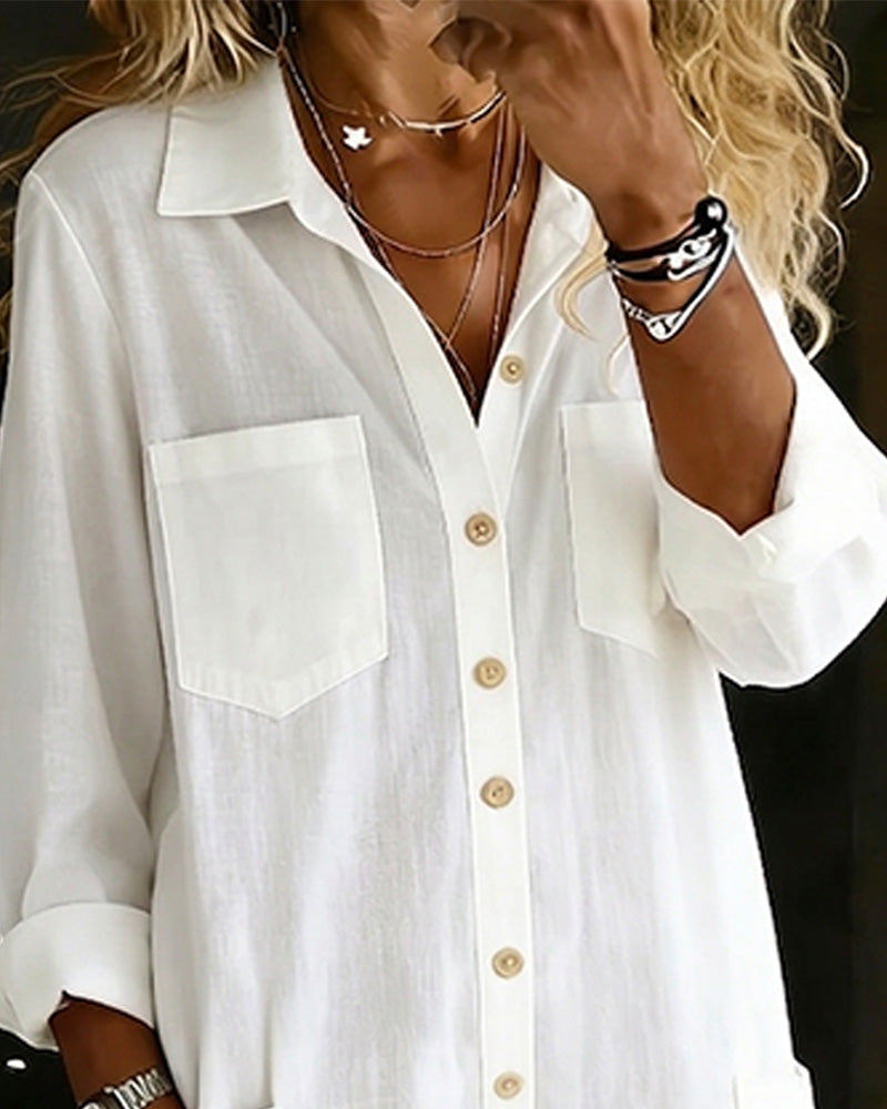 Jumpsuit Kraag Casual Wijde Pijpen