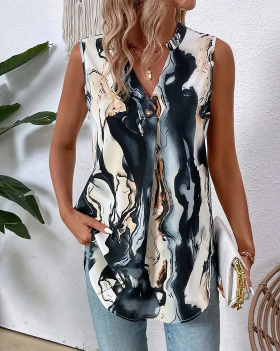 Blouse Inkt Schilderij Print