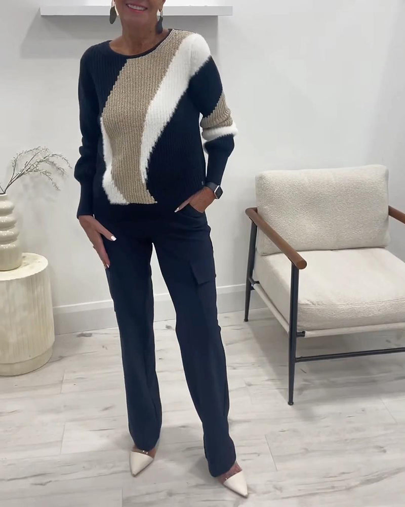 Trui Met Crewneck En Colorblock