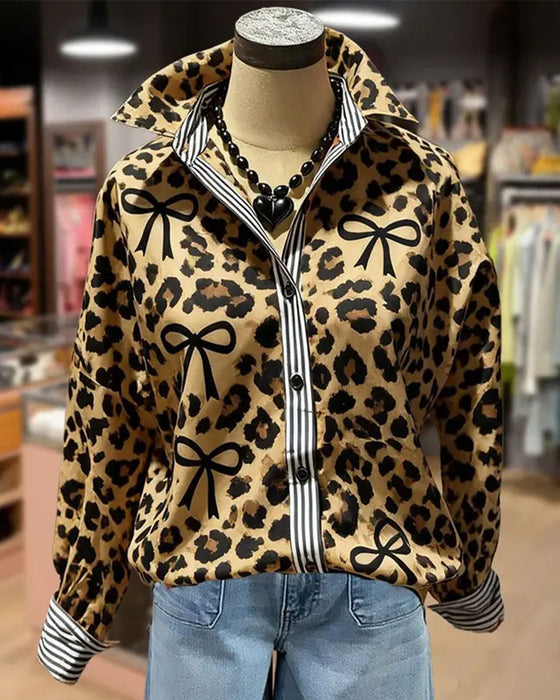 Blouse Luipaard Print Strik