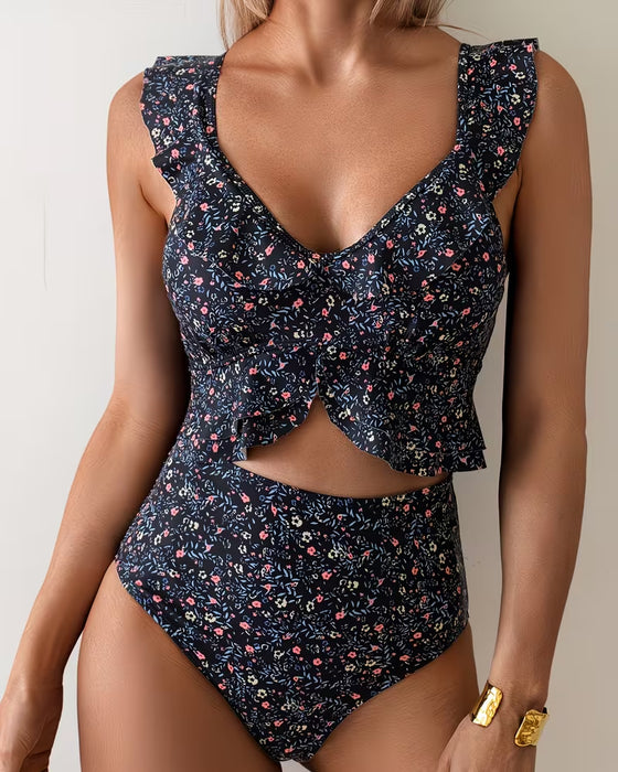 Bikini Kleine Bloemig Geruwd