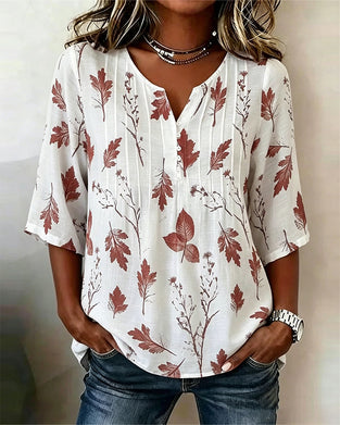 Blouse Artistieke Esdoornbladprint