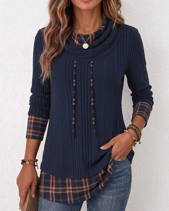 Top Cowl Hals Lange Mouwen