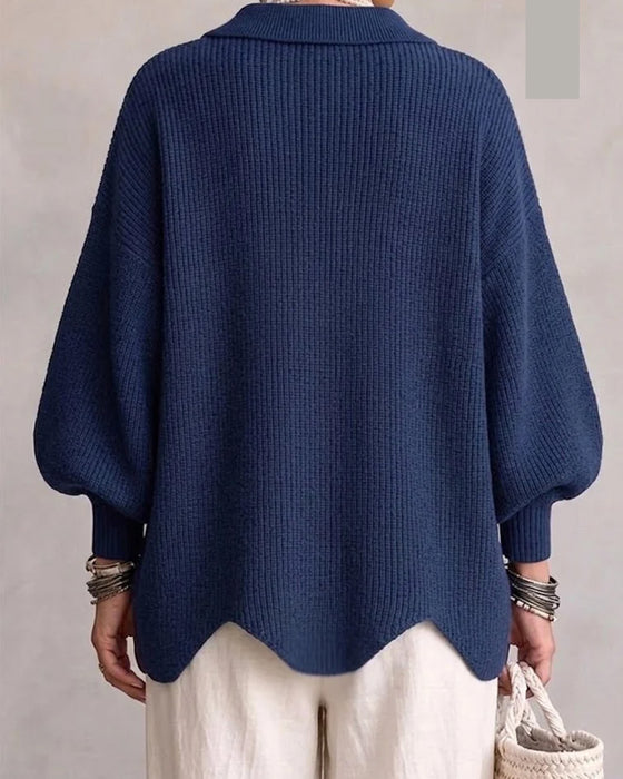 Cardigan Grote Metalen Knoop Reverse
