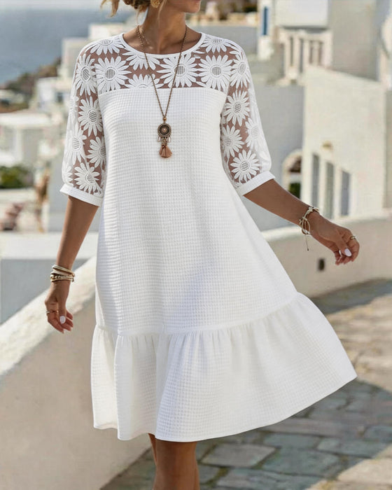 Jurk Daisy Patchwork Wafel