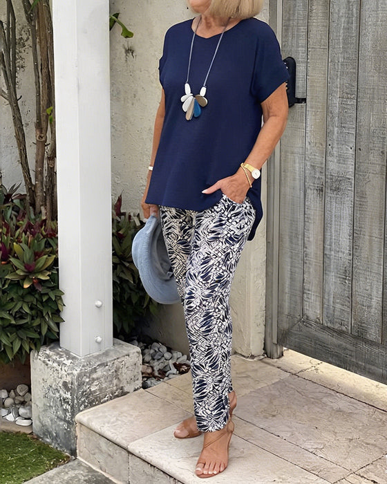 Set Effen Kleur Print Casual