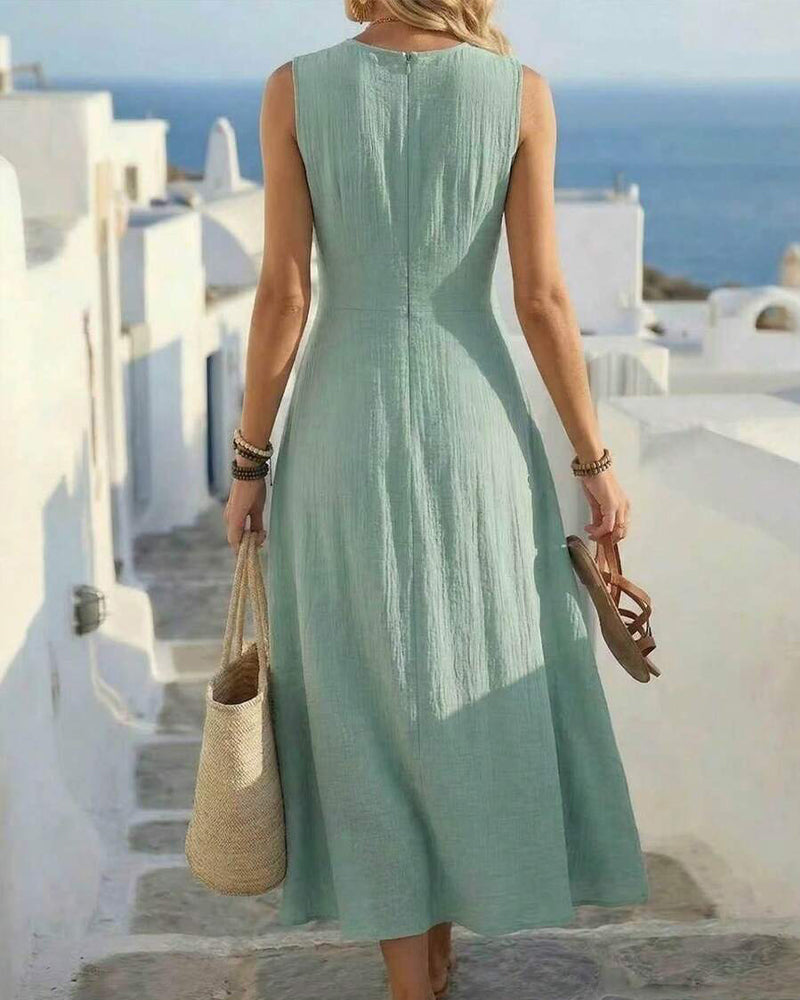 Jurk Kruising Taille Mouwloos