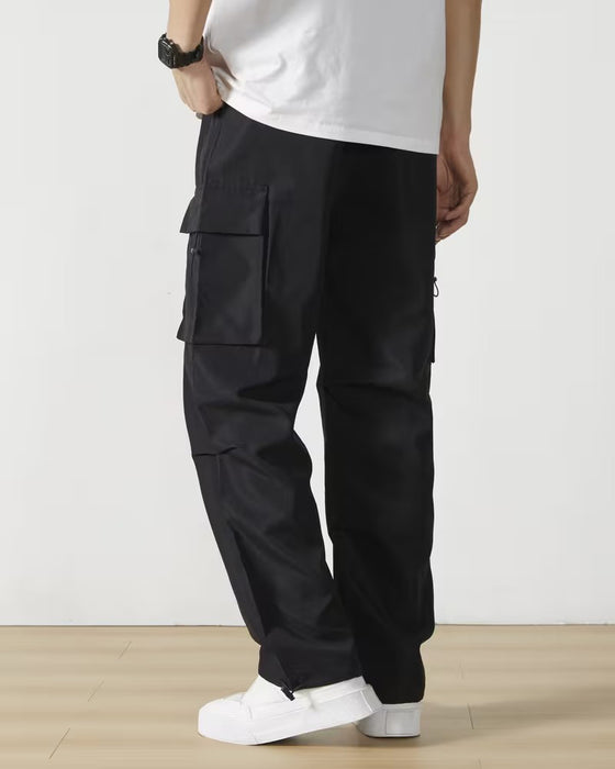 Broek Casual Trekkoord Effen Cargo