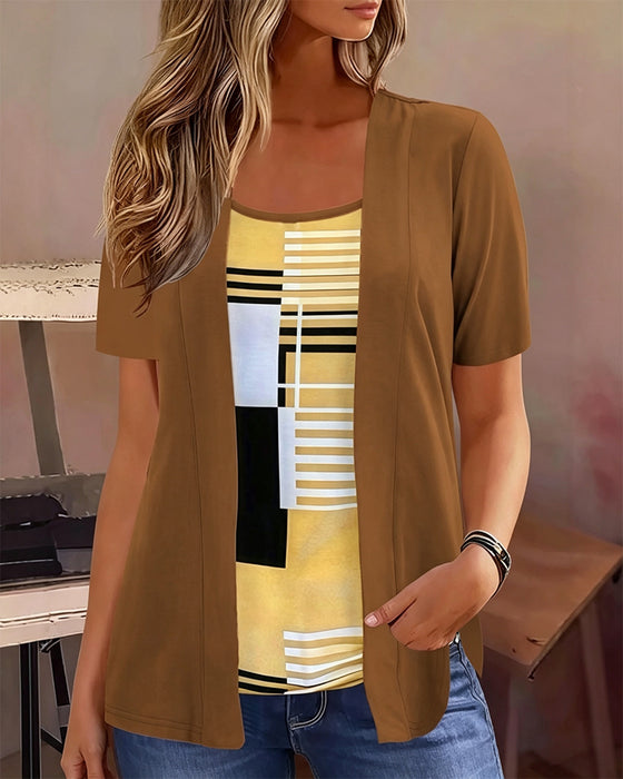 Blouse Patchwork Nep Tweeledig