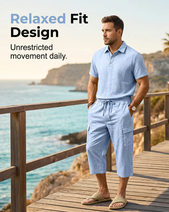 Set Polo Top Capri Broek
