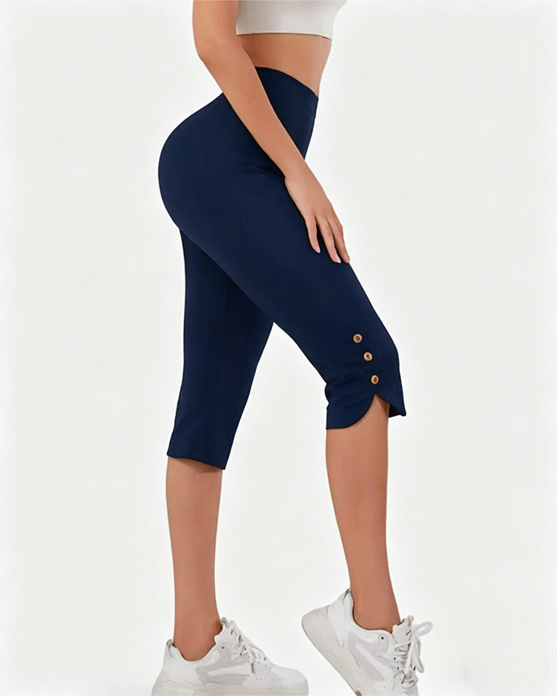 Leggings Effen Slim-Fit Ingekort