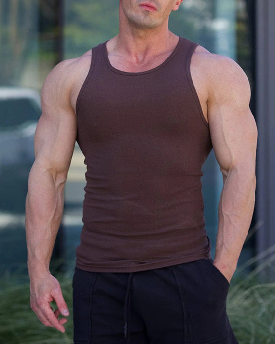 Effen mouwloos herenvest