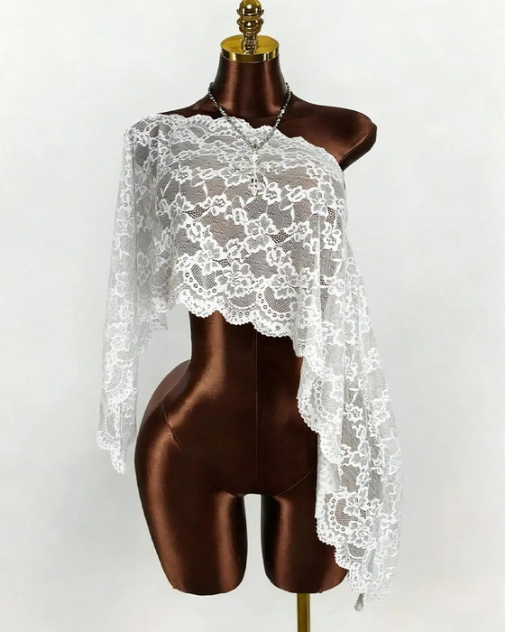 Cover-Ups Sheer Kant Lange Mouw