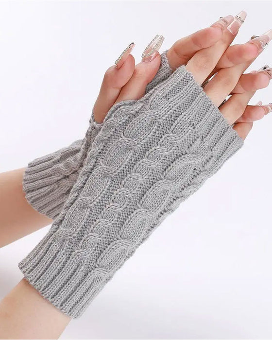 Kabelgebreide Vingerloze Handschoenen