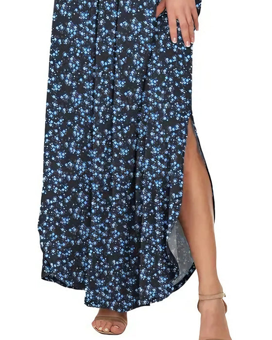 Jurk Elegant Inktwasbehandeling Bloemen Maxi
