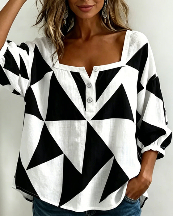 Blouse Casual Geometrische Print