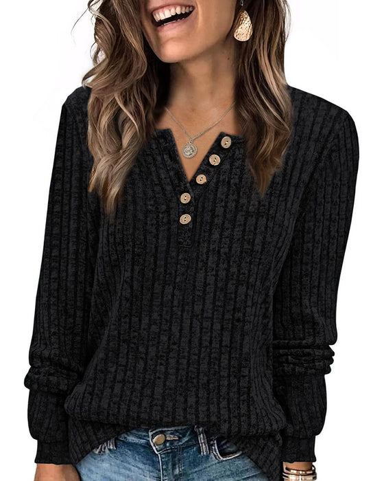 Top V-Hals Knoop Stijlvol