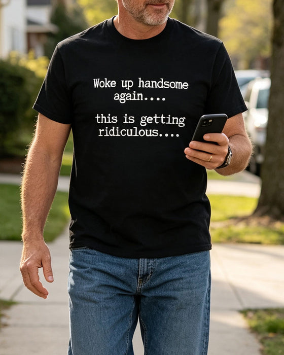 Heren T-Shirt Letter Print Ronde Hals