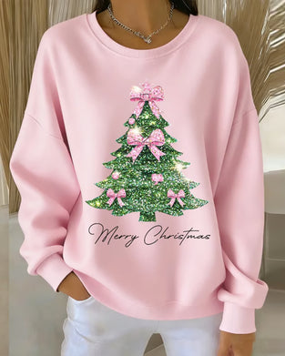 Crewneck Sweatshirt Met Kerstprint En Lange Mouwen