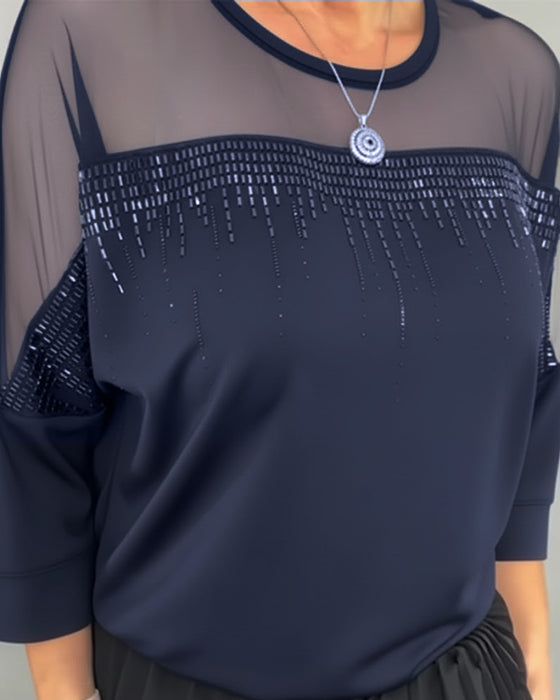 Blouse Gaas Gespleten Loose