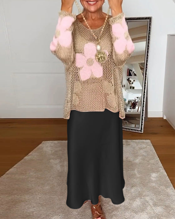 Elegante effenkleurige geplooide rok