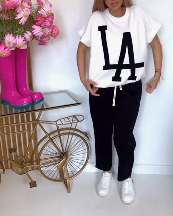 Stel Casual Letter Print Sports in