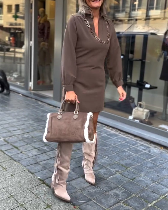 Sexy En Elegante Jurk Met Diepe V-Hals