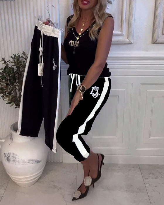 Broek casual slim fit elastisch trekkoord