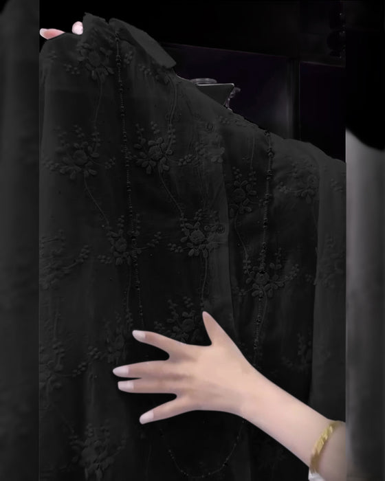 Shirt Effen Geborduurd Vallende Schouder