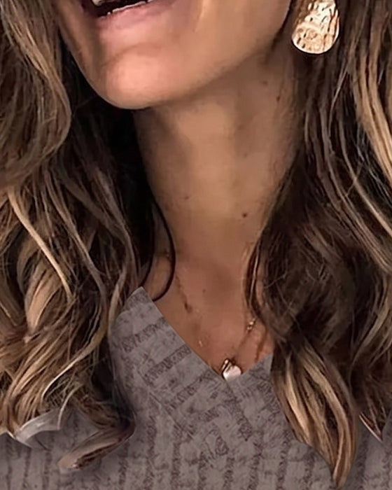 V‑Hals Lange‑Mouw Top