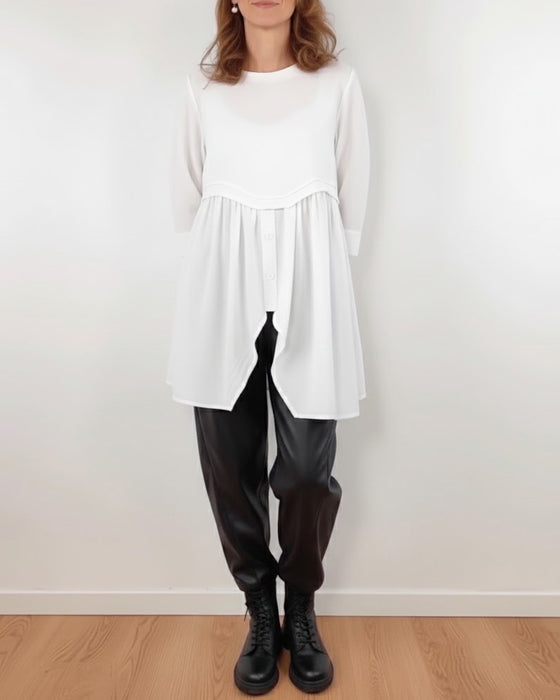 Blouse Onregelmatige A-Lijn Geplooid
