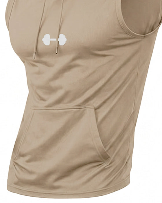 Tank Top Hoodie Sweatshirt Mouwloos Trekkoord