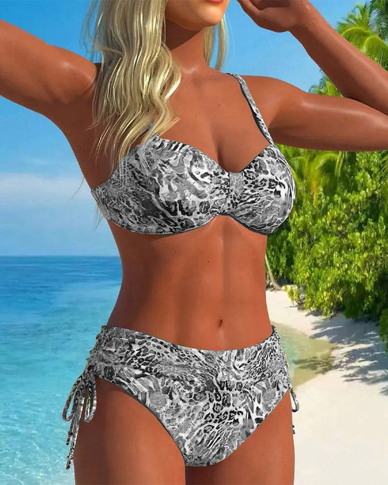 Opvallende Tweedelige Badpak met Luipaardprint