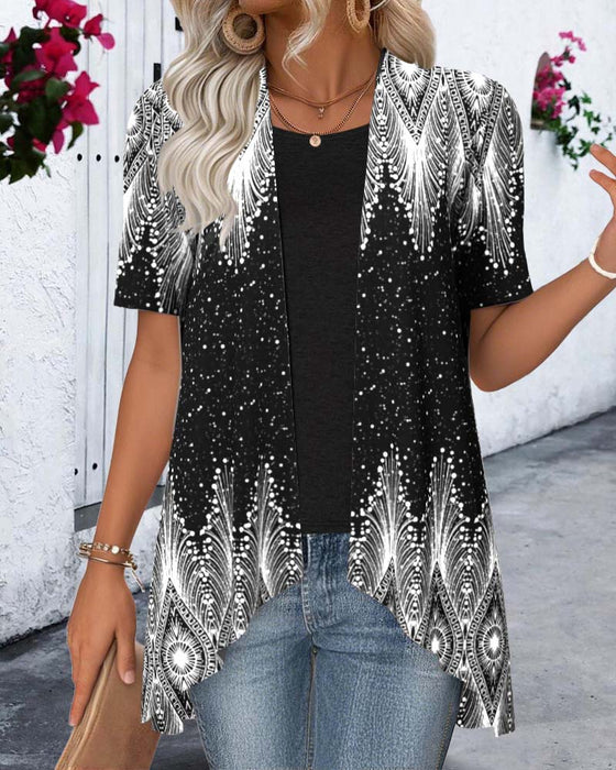 Blos Onregelmatig Korte Mouwen Positionering Nep Tweedelig