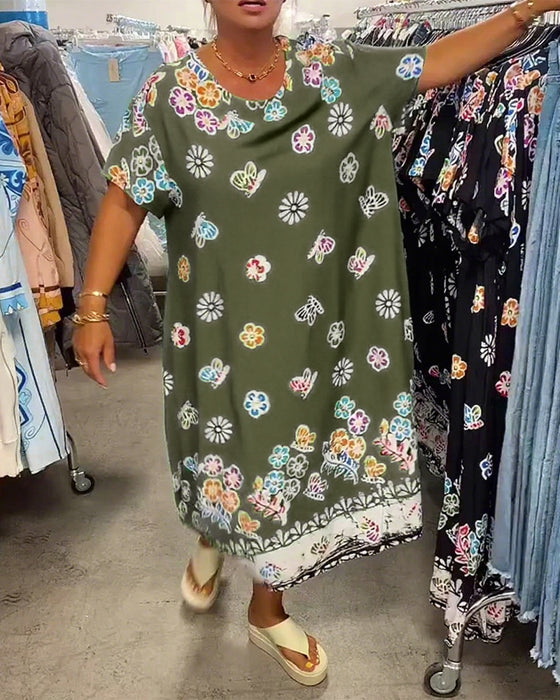 Jurk Oversized Los met Print