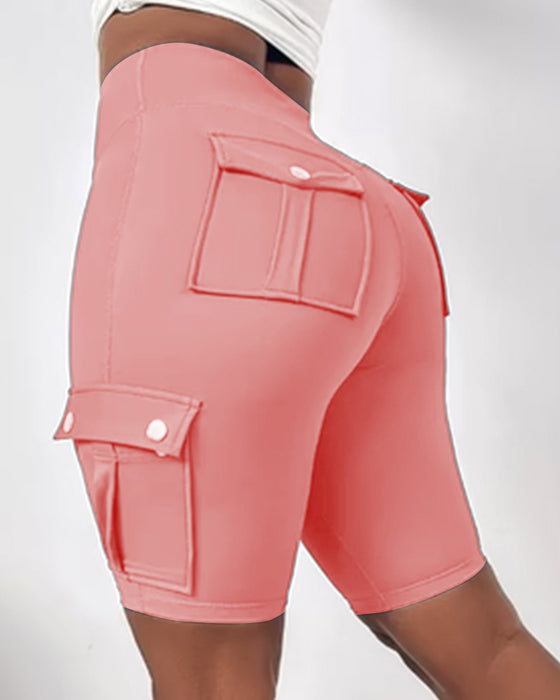 Shorts met hoge taille en zakken