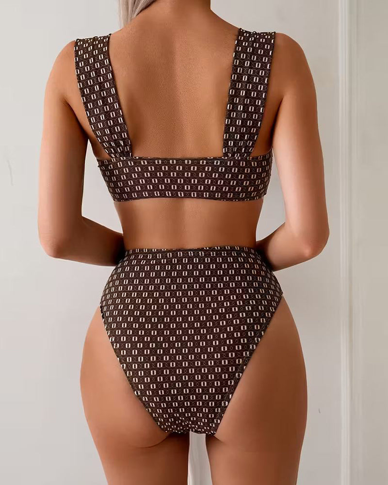 Bikini Bh-Stijl Tweedelig Gedrukt