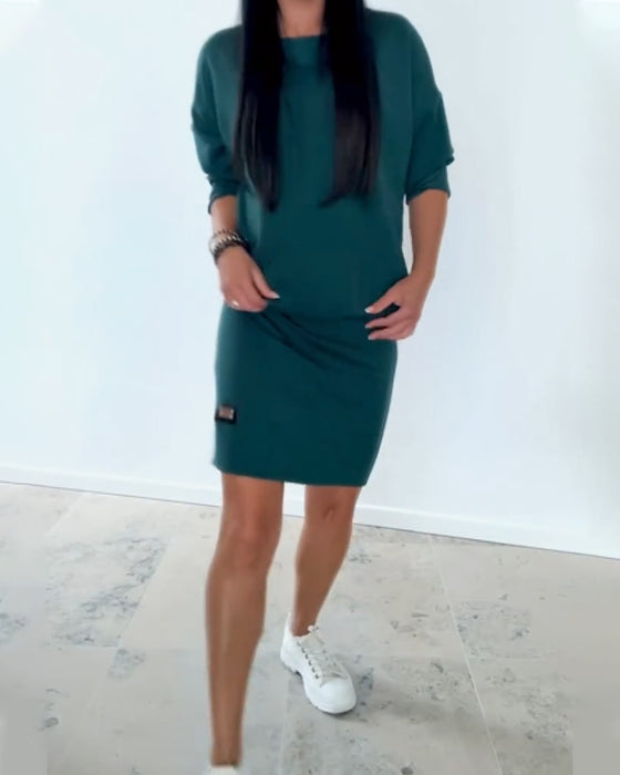 Jurk Lange Mouwen Casual Aansluitend