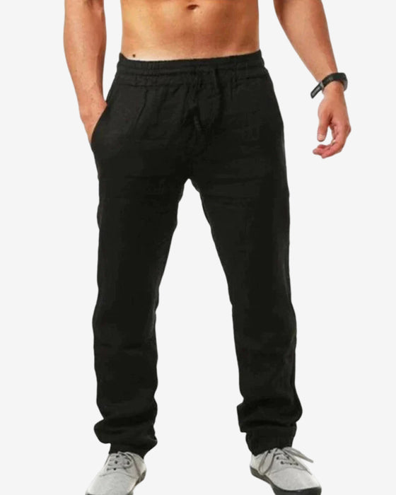 Katoen linnen ademende effen kleur broek