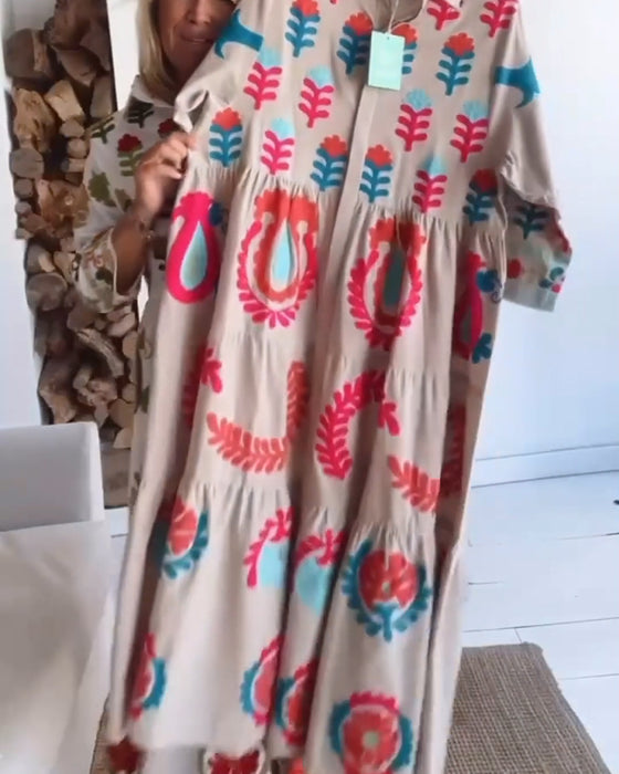 Jurk Bloemen Grafische Print