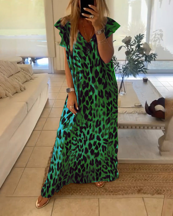 Jurk met korte mouwen en retrostijl