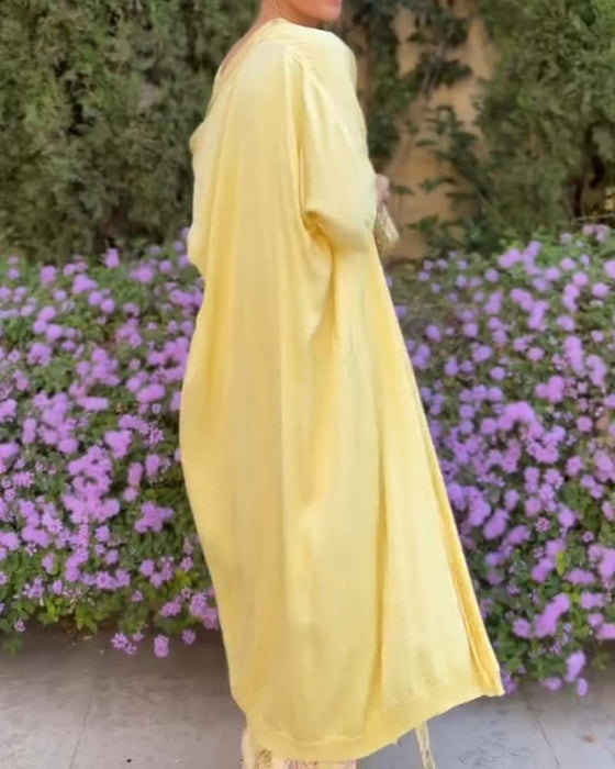 Set Mouwloos Maxi Jurk + Bijpassende Cardigan